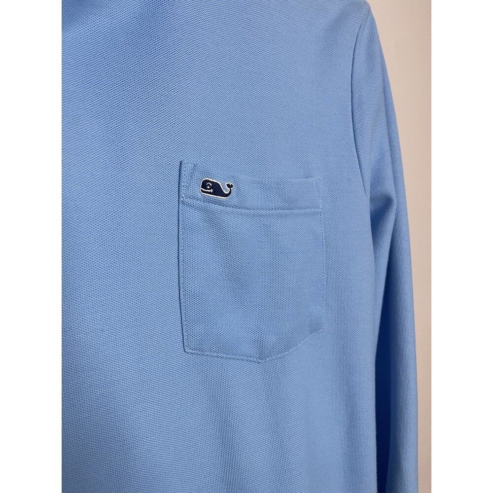 Vineyard Vines Men's Small Blue Hoooded Long Sleeve Shirt Pima Cotton - Picture 4 of 7